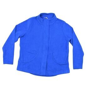 NEW Talbots Plus Size X Blue Fleece Jacket NWT - 23 in PTP Snap Full Zip